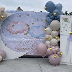 Wooden Moon And Backdrop 