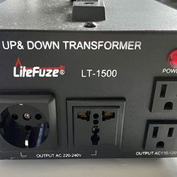 LiteFuze 1500W Voltage Converter Transformer Heavy Duty Step Up/Down (LT-1500)
