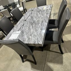 7PC Gray Dining Table Set