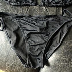 NWOT - Black String Bikini Bottoms, Size L