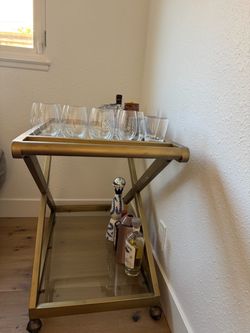 Restoration Hardware Midcentury Modern Bar Cart