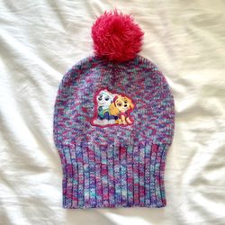 Paw Patrol Knit Cap Hat w/ Pom Pom - Pink & Purple Skye Everest Puppies
