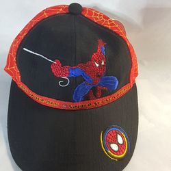 SPIDERMAN YELLOW  WEB/RED + BLK KIDS BASEBALL HAT SZ 48CM 