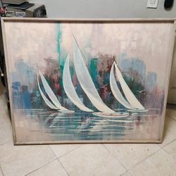 Free '80s Retro Painting Of Sailboats
