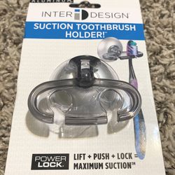 iDesign Metro Ultra Power Lock Suction Toothbrush Holder for Mirror, Shower, Master, Guest, Kids', College Apartment Bathrooms, 2.75" x 2.3" x 1.8", G