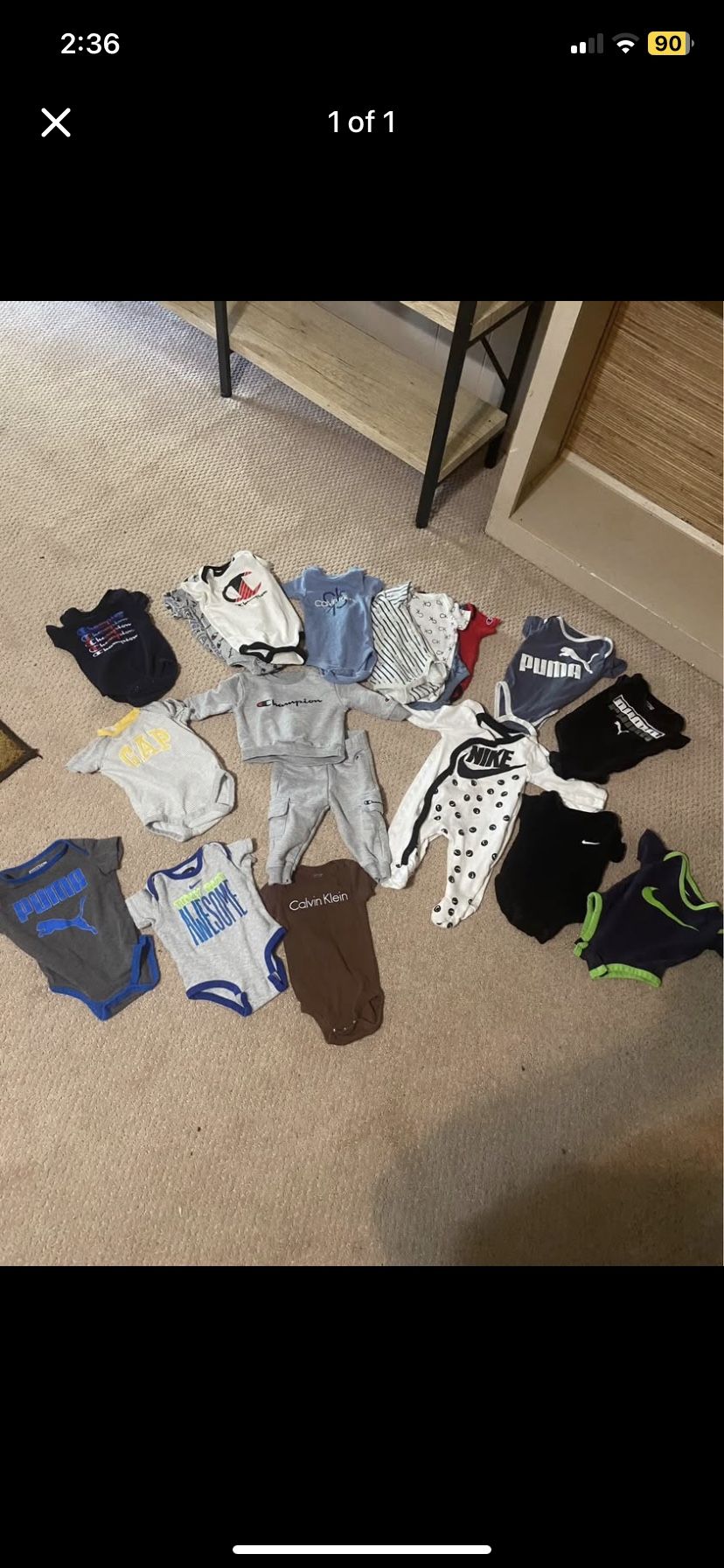 Nike, Champion, Puma, Calvin Klein Baby Clothes Bundle