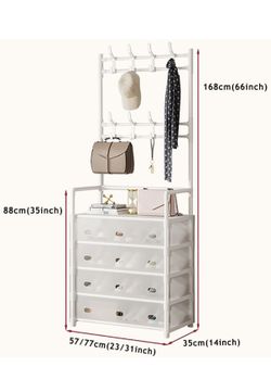 Simple Entryway Shoe Rack, Dust Prevention Shoe Shelf with Coat Rack, Multi-Layer Shoe Organizer Space Saving And Sturdy, Shoe Cabinet for Doorway, Ha