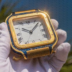 Cartier Santos Alarm Clock Authentic Lapis Lazuli