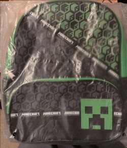 New Minecraft Creeper Mini Backpack Small School Bag Black Green Bioworld Sealed