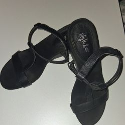Black Wedge Heels Size 5.5