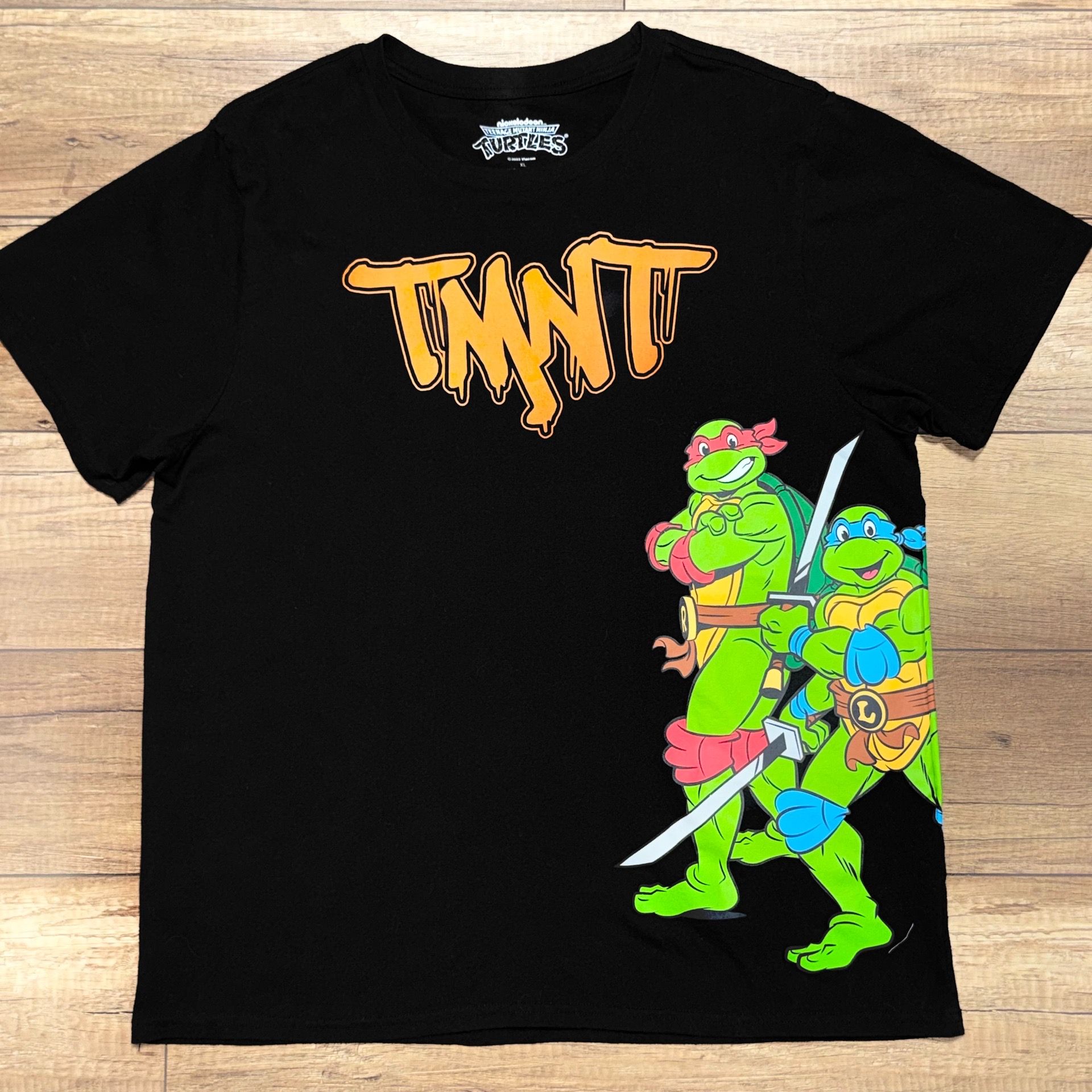 Nickelodeon Teenage Mutant Ninja Turtles Side Wrap Around Logo T Shirt Mens XL