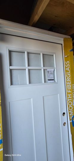 36 in. x 80  Fiberglass Prehung Left-Hand Front Door
