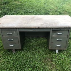 Vintage Steel Tanker Desk