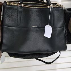 Coach Borough Pebbled Leather Satchel