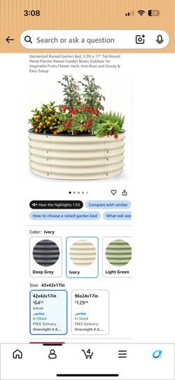 🌱 New Galvanized Raised Garden Bed 42” x 42” x 17”.   New