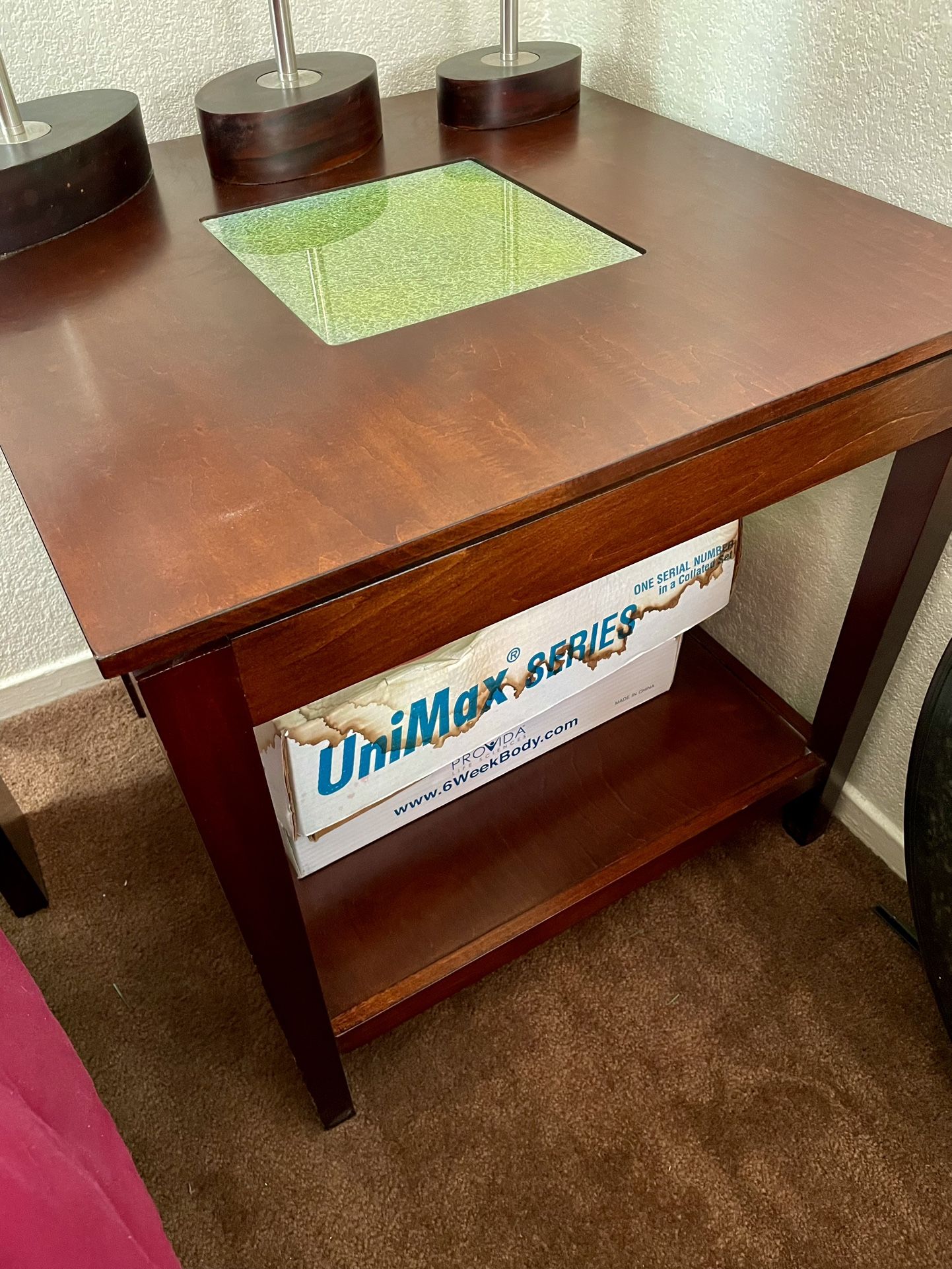 2 Dark Wood End Tables…