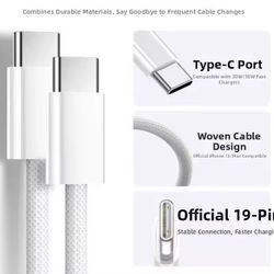 Color Braided 60W 3.0 Type C  - Type C Fast Charging Cable.