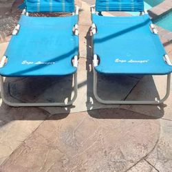 Aluminum  Fold up Portable Beach Lounge Chairs By Ergo Good Condition 👍 Pool Deck Balcony Outdoor Furniture 