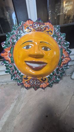 Large Ceramic Sun Wall Decor