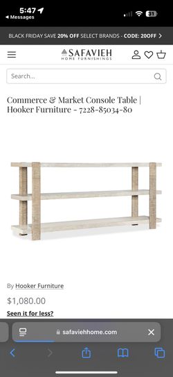 Hooker Brand Console Table