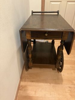Vintage Pilot Wheels/Drop Leaf Bar Cart / Tea Cart
