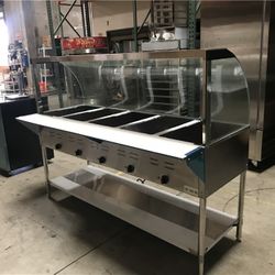 NSF 5 plate warmer steam and dry table N5
