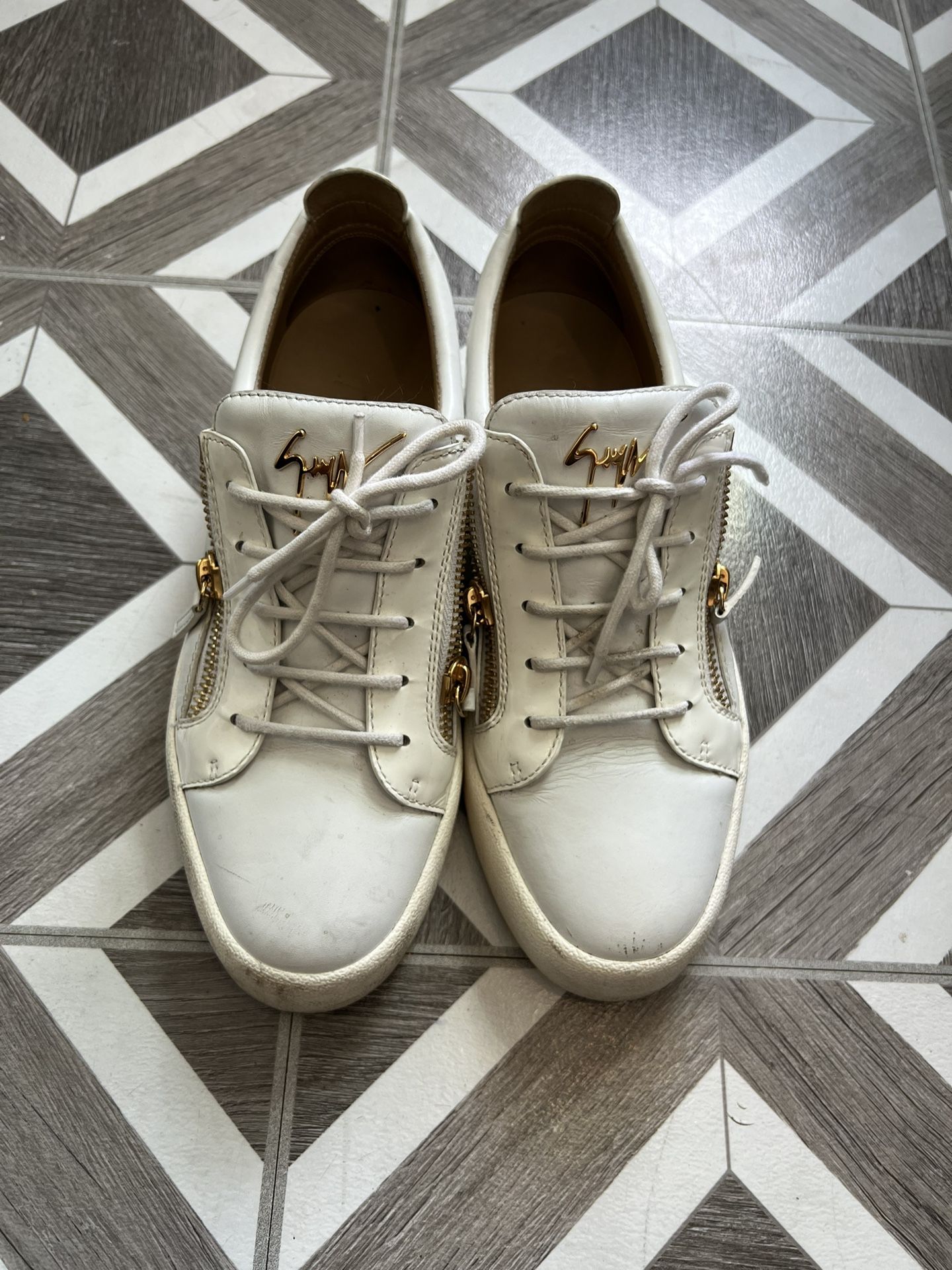 giuseppe zannoti frankie white leather