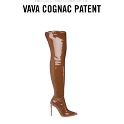 Steve Madden  Viva Cognac Patent Thigh High