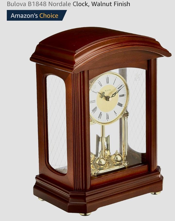 NEVER USED: Bulova Nordale Mantel Clock