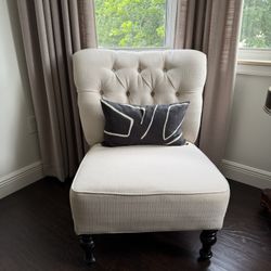 Set Of Two Large Tufted Accent Chairs