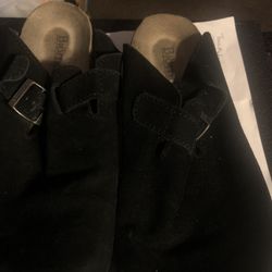 Bjorndal Black Leather Slides. Size 9/10 M