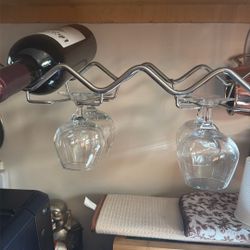 Under Cabinet Wine Storage With Glass Holder