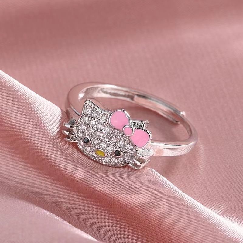 Hello Kitty ring, children's ring, open ring, adjustable