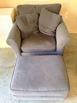 cloth chair with ottoman