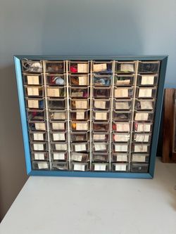 Vintage Akro-Mils 60 Drawer Metal Parts/Craft Organizer – Embroidery Floss