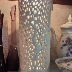 Vintage Chinese Blanc De China Cherry Blossom Porcelain Vase- Located In Shelton 