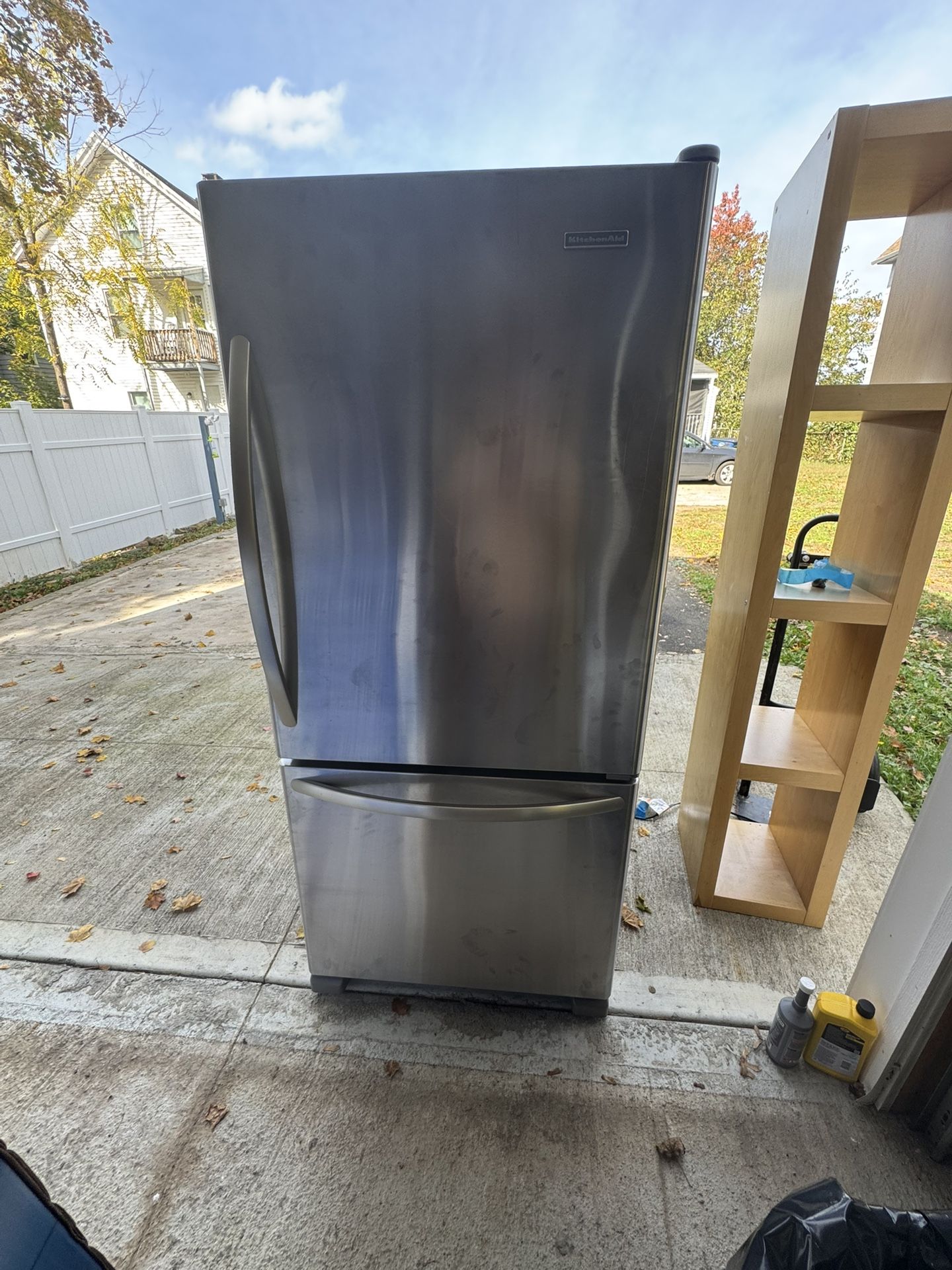 KitchenAid Stainless Steel Bottom Freezer Refrigerator – Excellent Condition! 