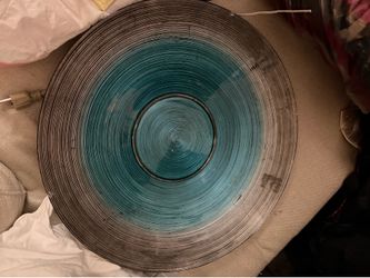 HUGE GLASS PLATE BOWL FOR FRUIT OR DECORATION DISPLAY