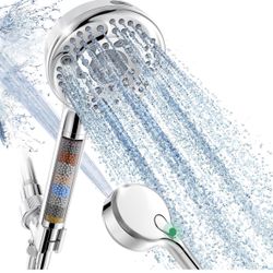 NEW Filtered Shower Head w/ 9 Spray Settings – For Hard Water – Chrome