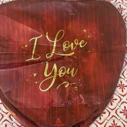 I Love You Balloon With Pre Tied Red String 