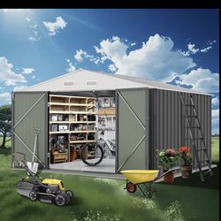 12x10ft Heavy-Duty Metal Outdoor Shed