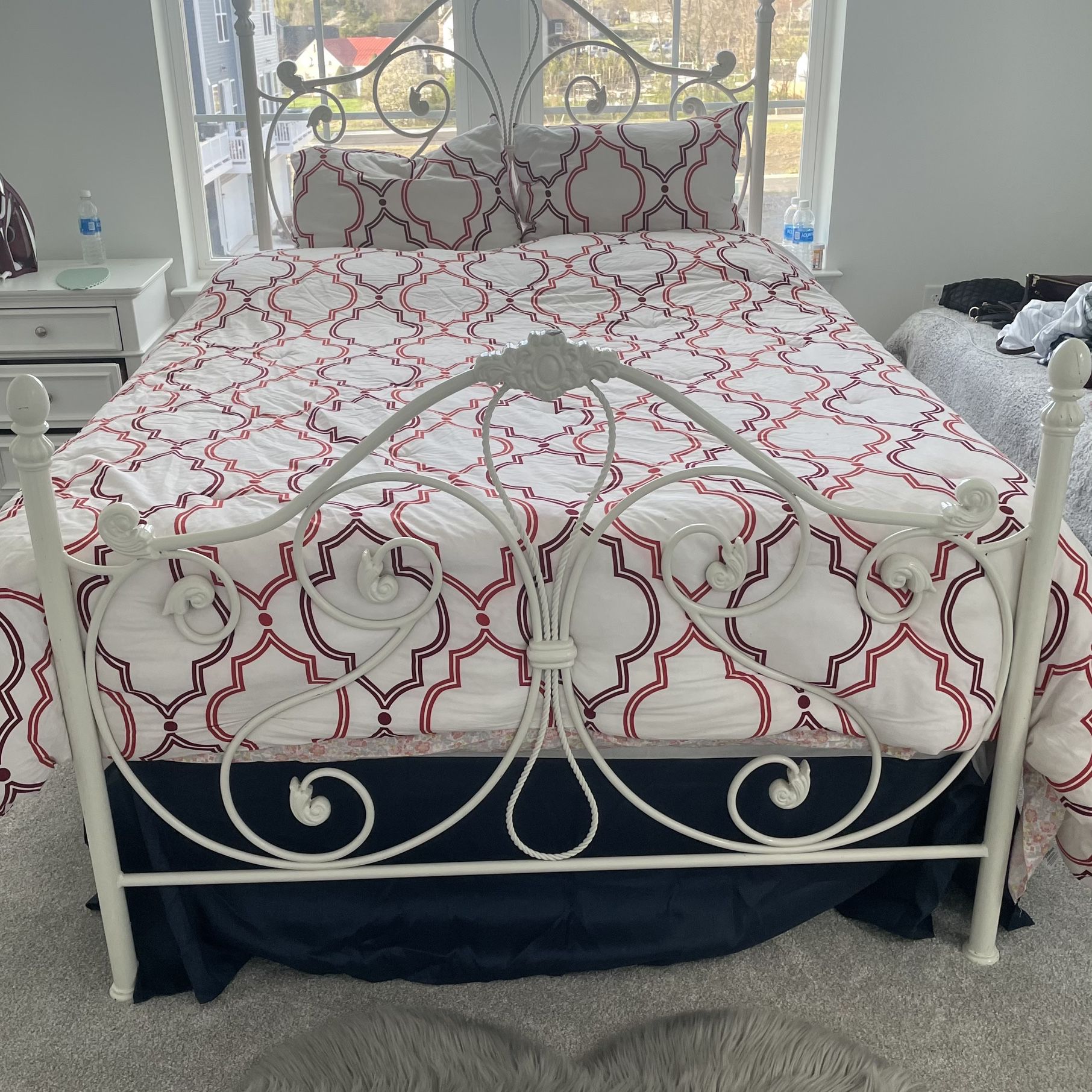 Queen Bed Frame with Box Mattress 