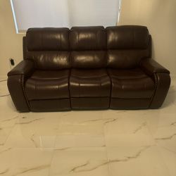 Electric LeatherType 3 Seater Recliner Sofa