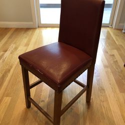 Red Faux Leather Counter Height Chair