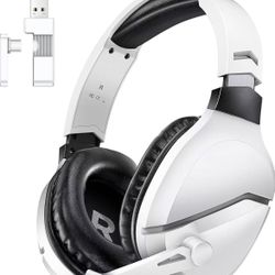 Wireless Gaming Headset with Noise Canceling Microphone for PS5, PC, PS4, 2.4G/Bluetooth