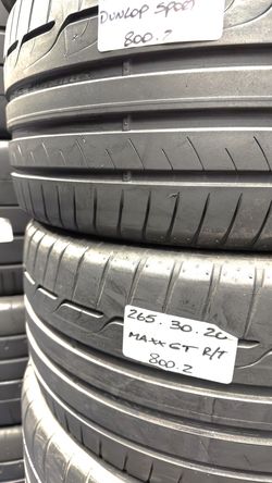 ✔️ Set of 2 Used Tires 265/30ZR20 DUNLOP SPORT MAXX GT R/T 265/30R20 ULTRA HIGH PERFORMANCE 265 30 20