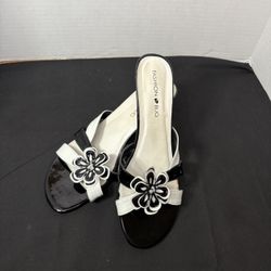 Black and White Slip on Shoes