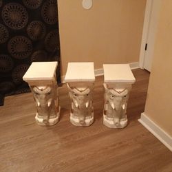 3 Beautiful Elephant End Tables