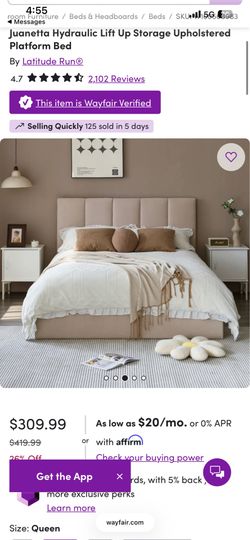 Queen bed with storage