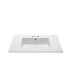 Swiss Madison Voltaire 31 in. Vanity Top in Glossy White with 1-Basin
